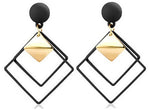 Black Cute Acrylic Geometric Drop Earrings