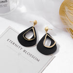 Black Cute Acrylic Geometric Drop Earrings