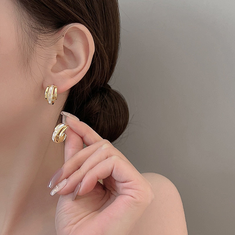 Irregular U-shaped Gold Color Earrings