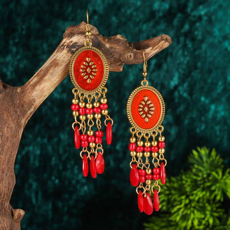 Bohemian Ethnic Fringed Tassel Earrings