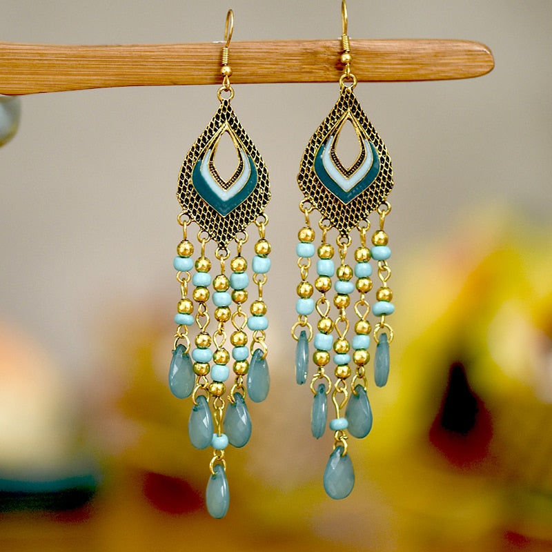 Bohemian Ethnic Fringed Tassel Earrings