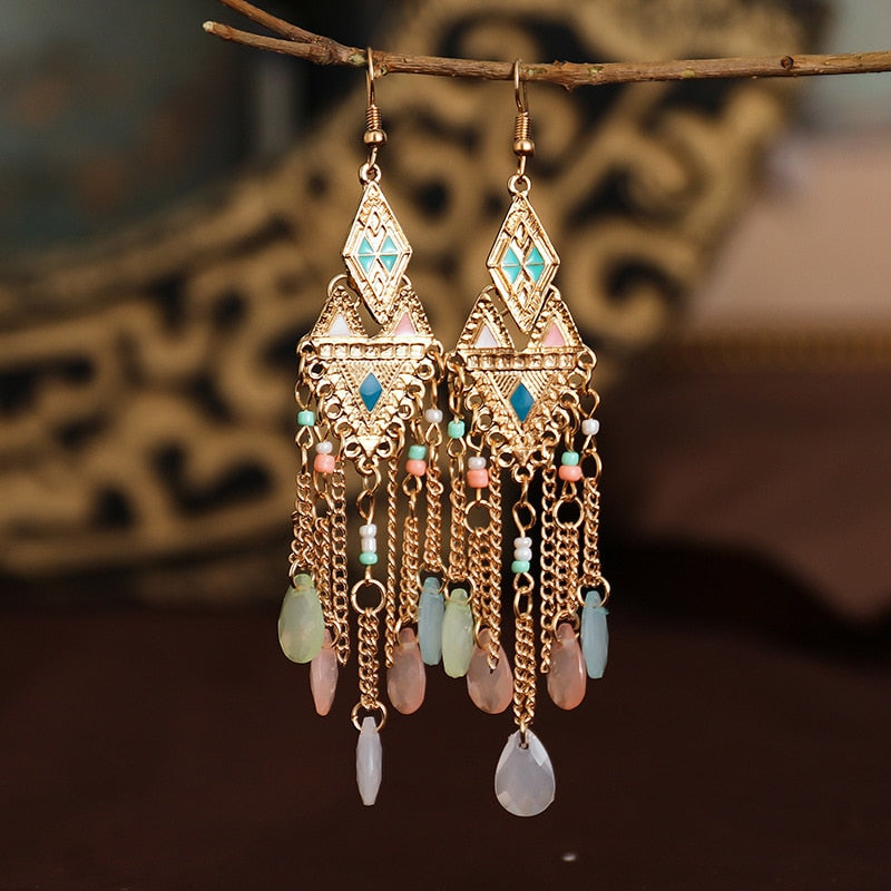 Bohemian Ethnic Fringed Tassel Earrings