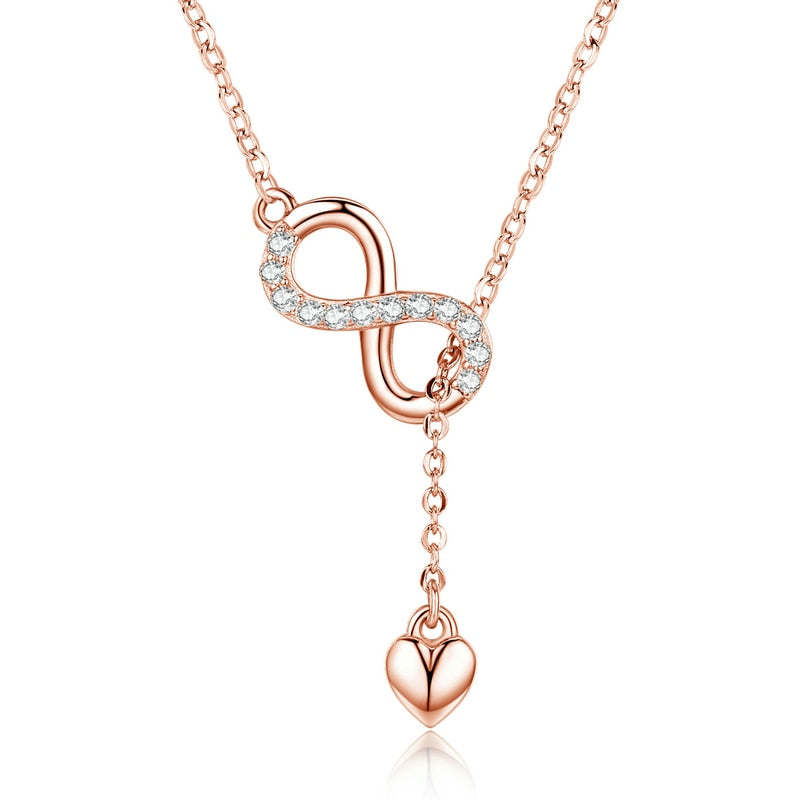 925 Sterling Silver Infinity Love Pendant Necklace