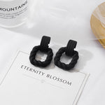 Black Cute Acrylic Geometric Drop Earrings