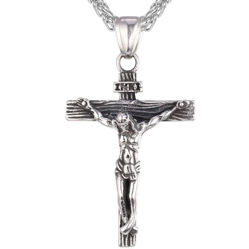 INRI Crucifix Jesus Piece Cross Necklace