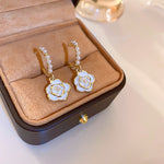 White Flower Stud Earrings