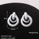 White Theme Drop Earrings