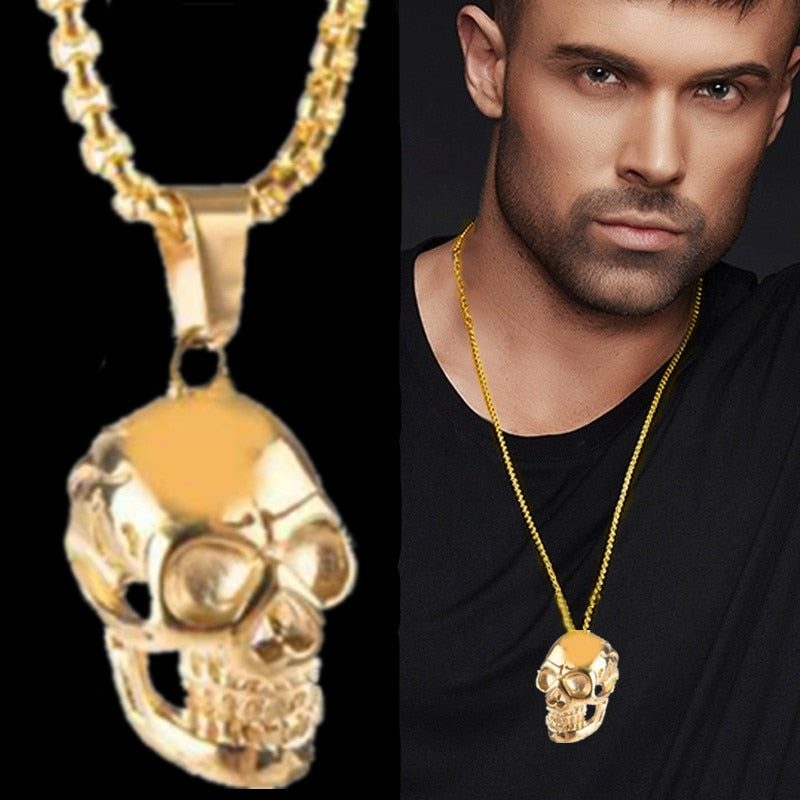 Gold-plated Skull Necklace