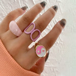 Cute Butterfly Heart Ring Set