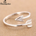 Silver Plated Arrow Crystal Ring