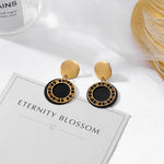 Black Cute Acrylic Geometric Drop Earrings