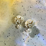 White Flower Stud Earrings