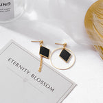 Black Cute Acrylic Geometric Drop Earrings