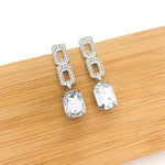 Shiny Green Rhinestone Pendant Earrings