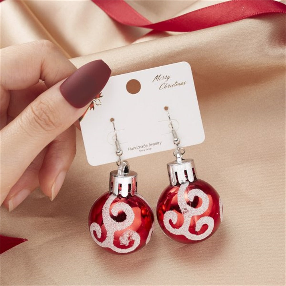 Resin Snowflake Star Light Ball Christmas Earrings