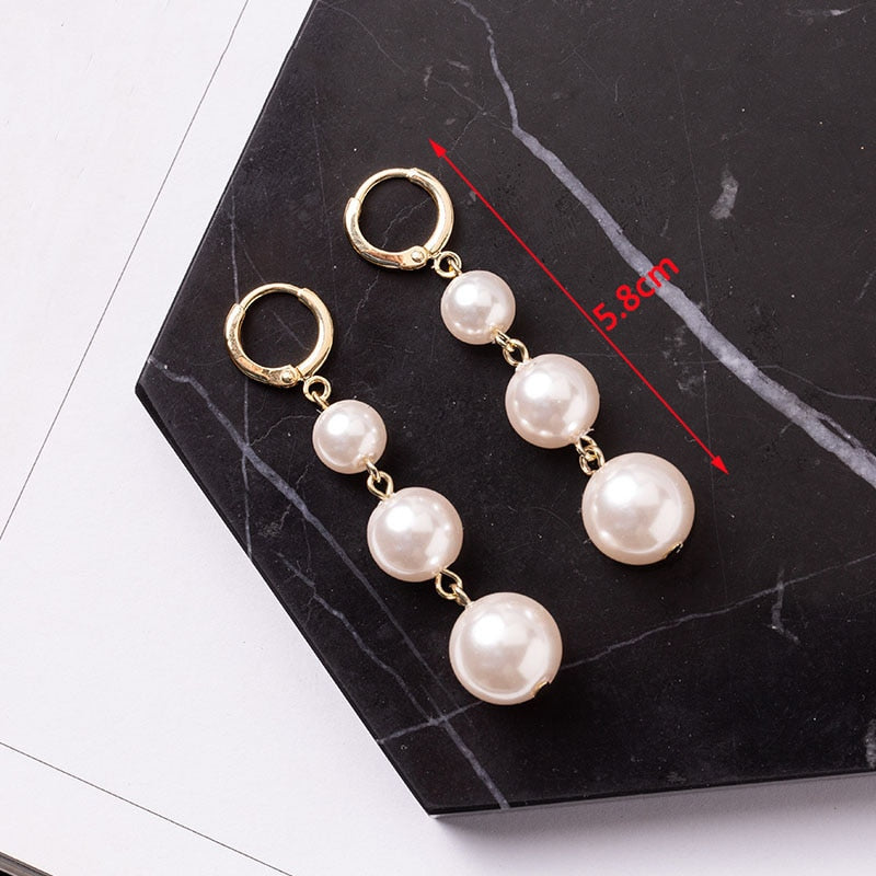 White Theme Drop Earrings