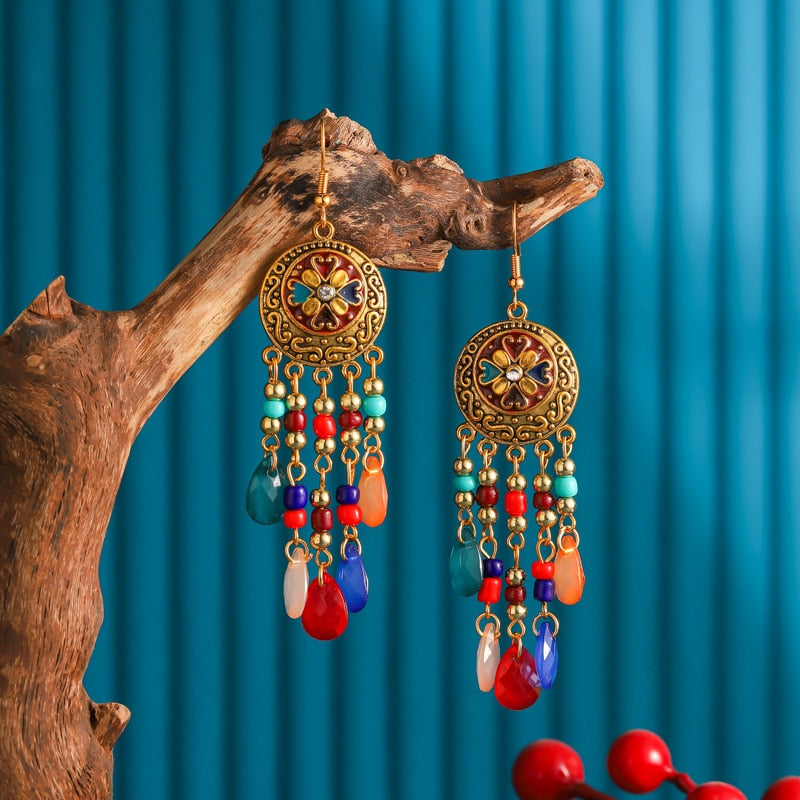 Bohemian Ethnic Fringed Tassel Earrings