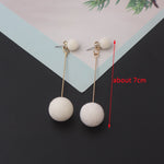 White Theme Drop Earrings