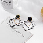 Black Cute Acrylic Geometric Drop Earrings