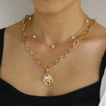 Vintage Multi Layered Pendants Necklace