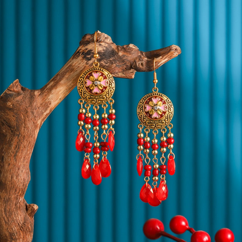 Bohemian Ethnic Fringed Tassel Earrings