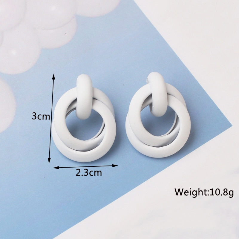 White Theme Drop Earrings