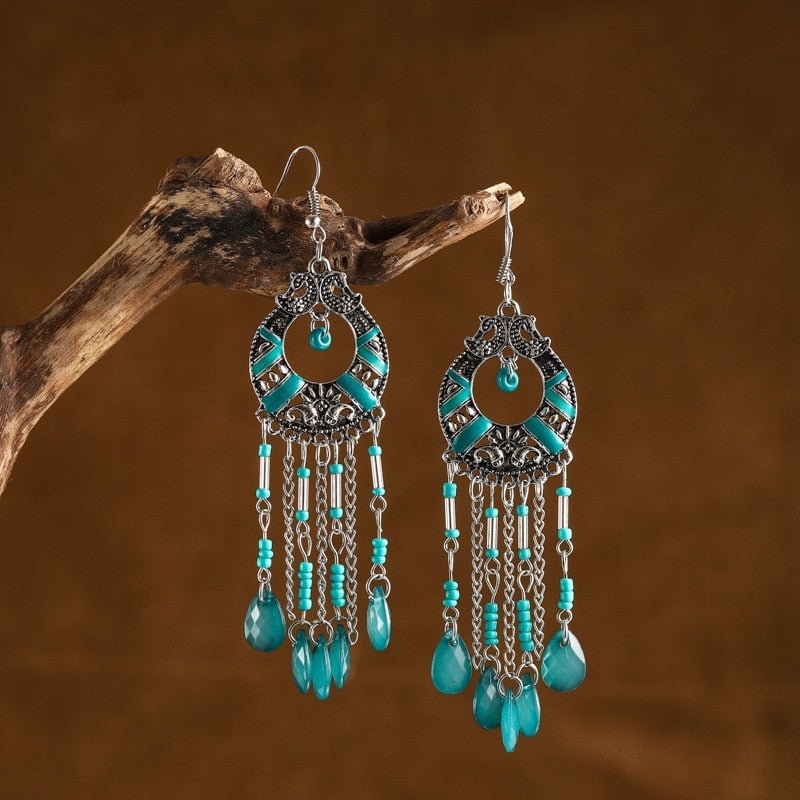 Bohemian Ethnic Fringed Tassel Earrings