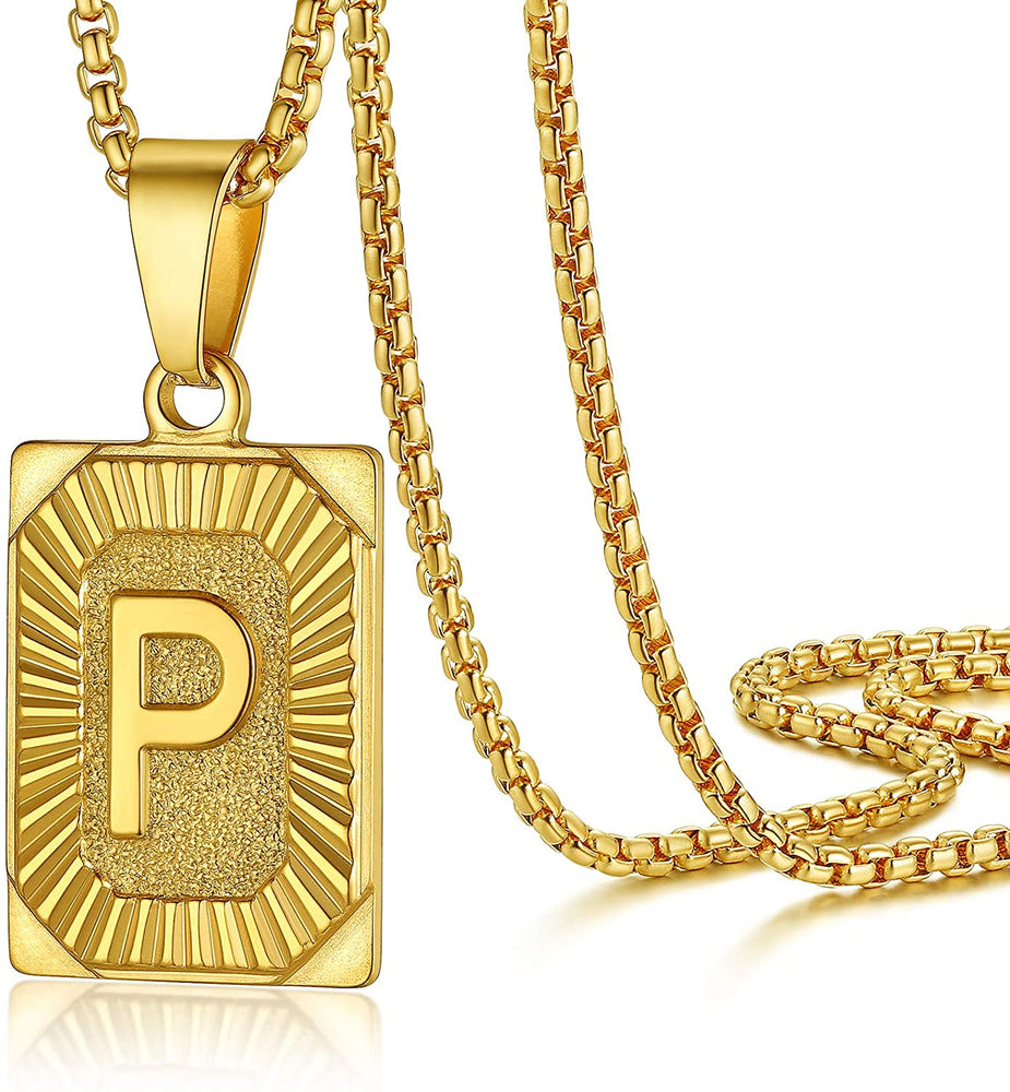 26 Letter Gold Color Pendant Necklace