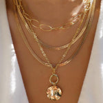 Bohemia Multilayer Moon Gold Color Pendant Necklace