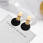 Black Cute Acrylic Geometric Drop Earrings