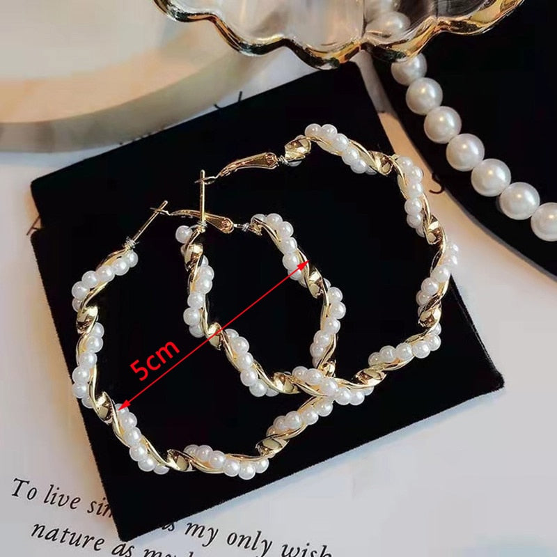 White Theme Drop Earrings